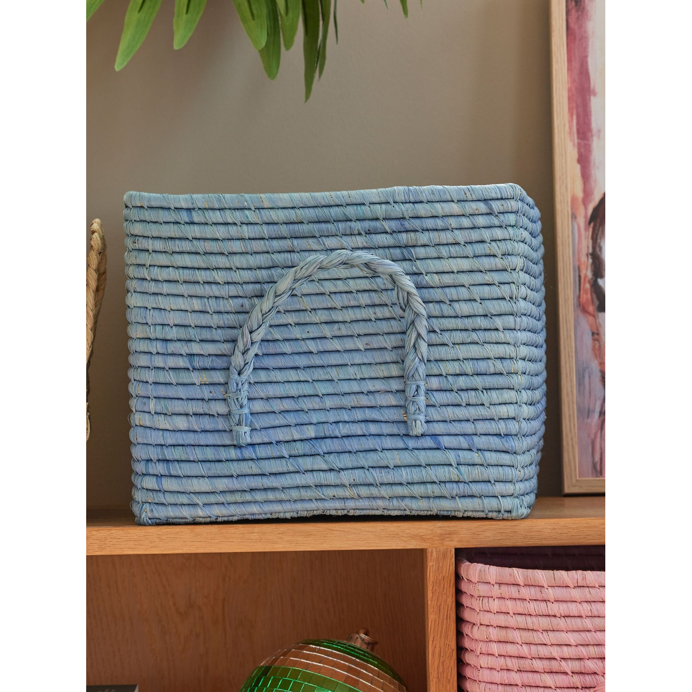 Fletkurv m. hanke - Soft Blue