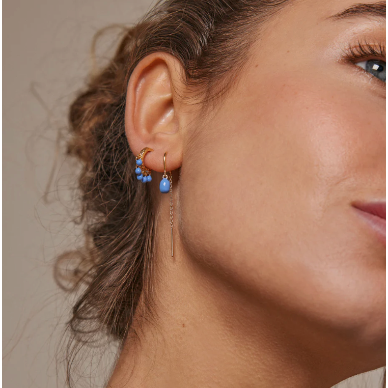 Enamel Eleanor Øreringe Blå
