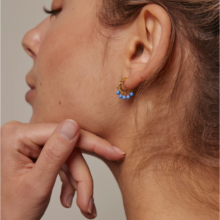 Enamel Astrid Øreringe Blå