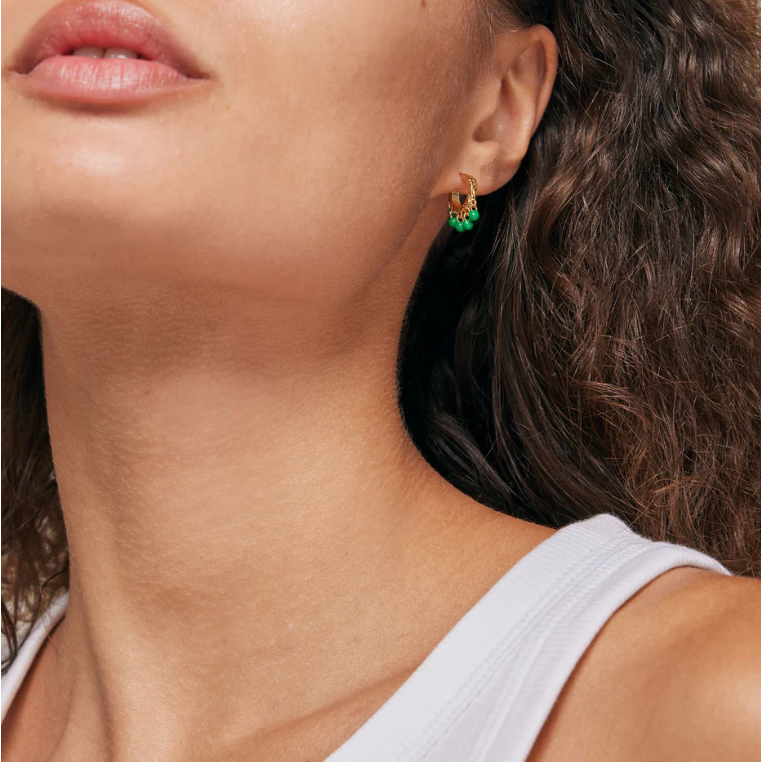 Enamel Astrid Øreringe Grøn