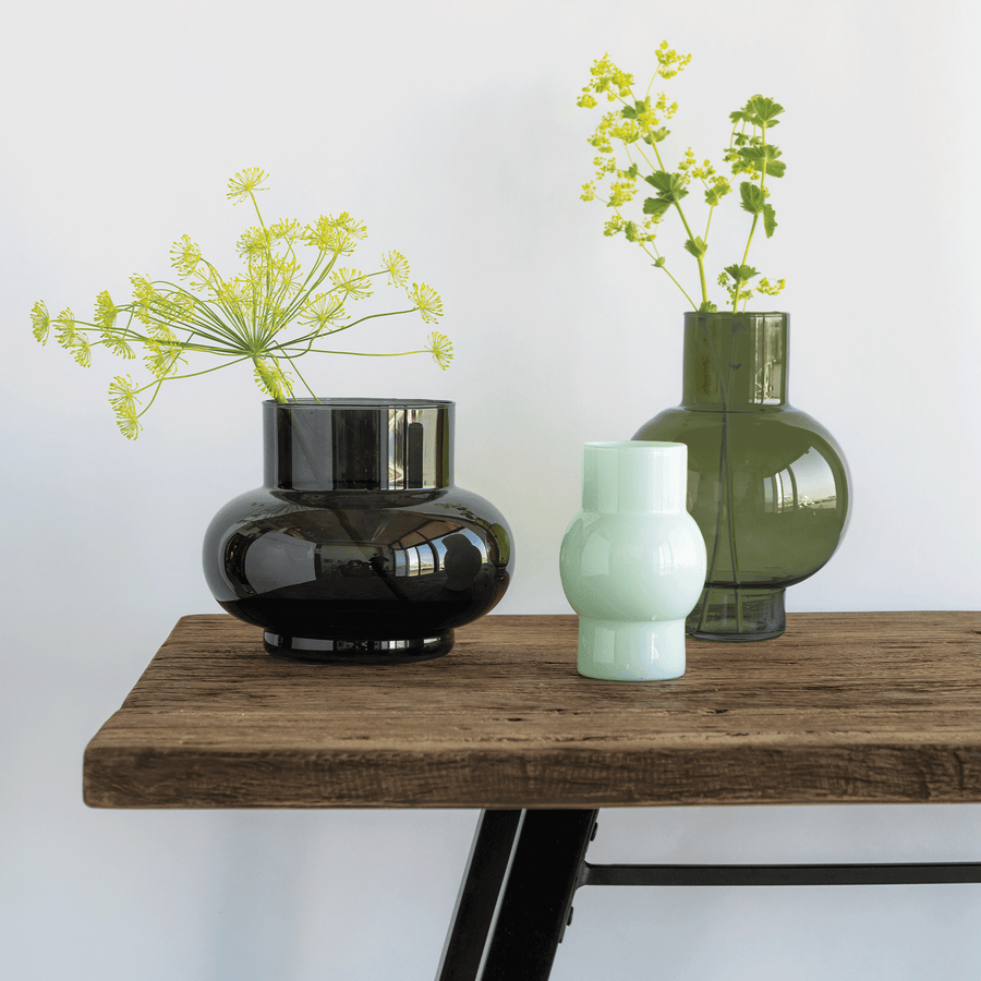 Glas vase bubble lav - Sort