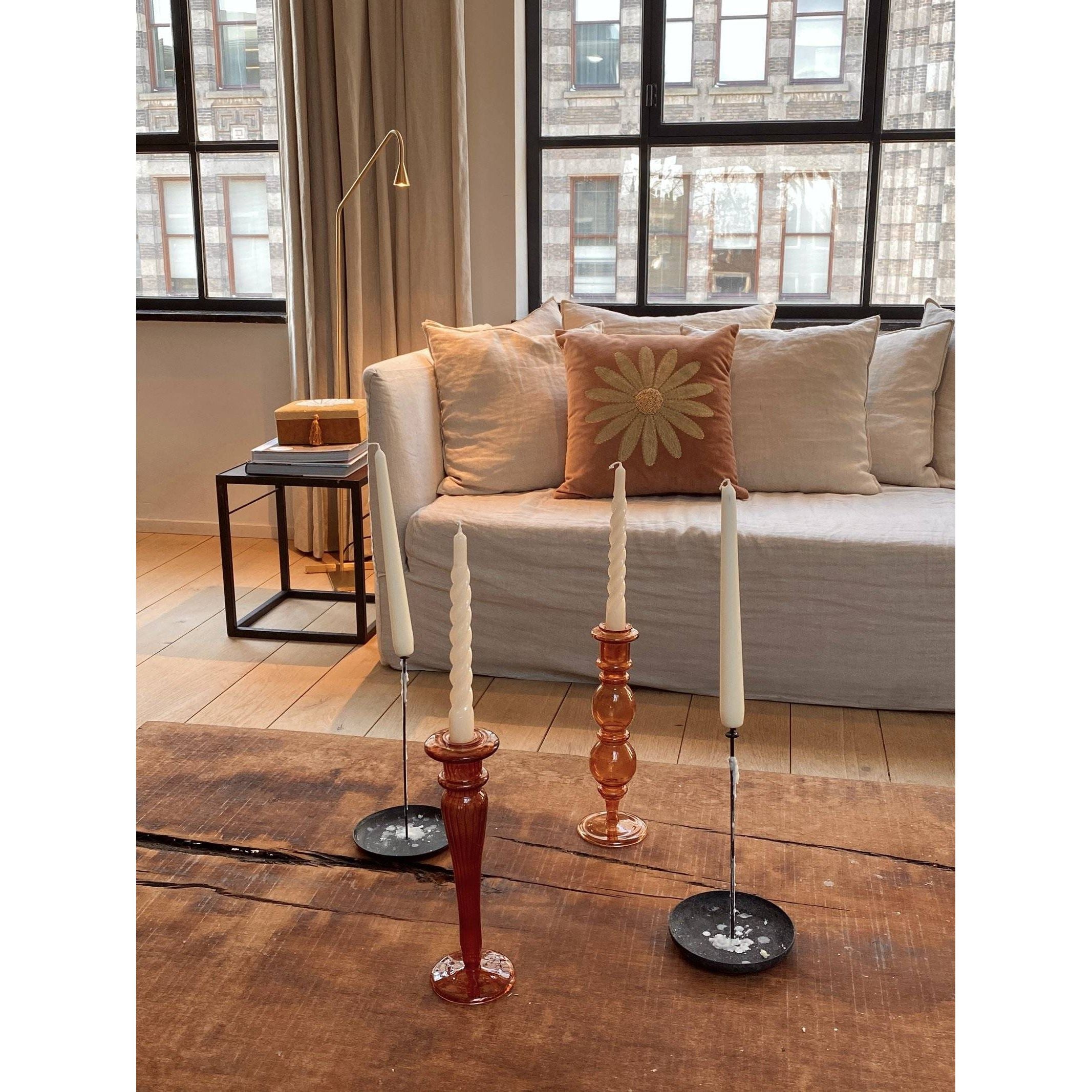 Lysestage - Glas - Classic - Coral