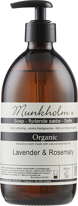Munkholm Flydende sæbe, Organic - Lavender & Rosemary