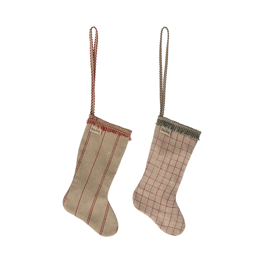 Fabric ornament, Stocking, 2 ass.