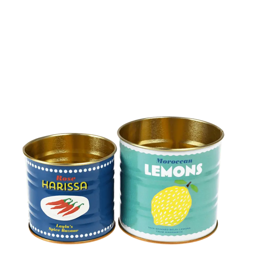 Mini Opbevaringsdåser - 2 stk - Citroner og Harissa