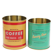 Mellemstore Opbevaringsdåser - 2 stk - Vintage Kaffe
