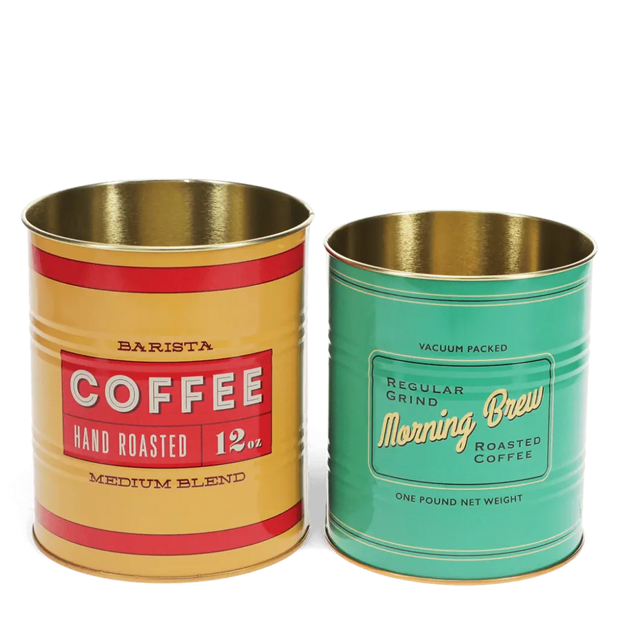 Mellemstore Opbevaringsdåser - 2 stk - Vintage Kaffe
