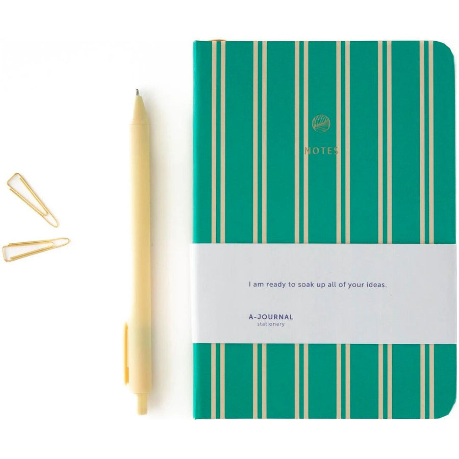 A6-notesbog - Grønne Striber fra A-Journal – forside og design