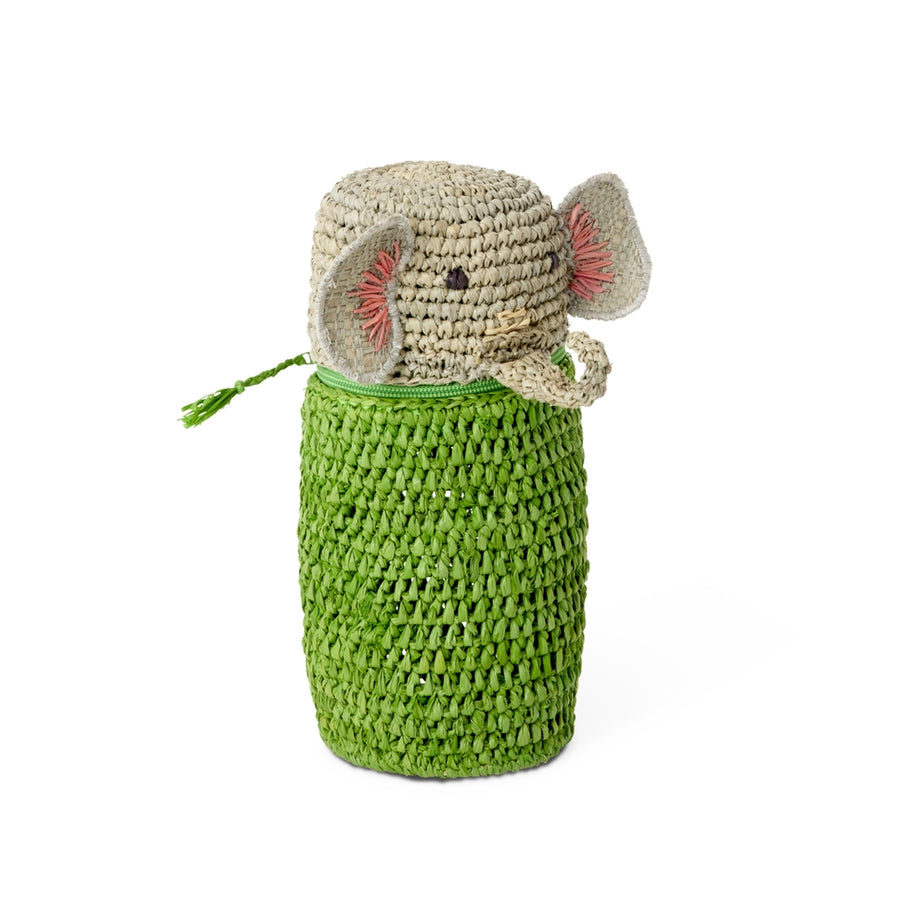 Lille Elefant Raffia Taske - Grøn