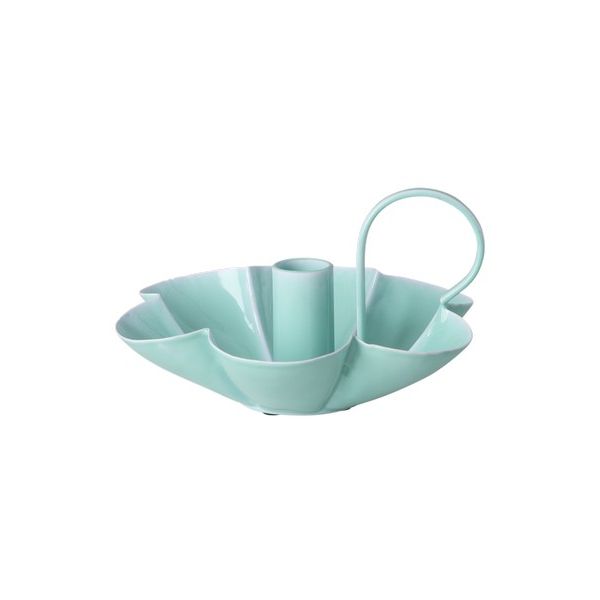 Metal lysestage formet som blomst - mint