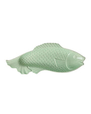 Keramisk serveringsfad formet som fisk - apple green