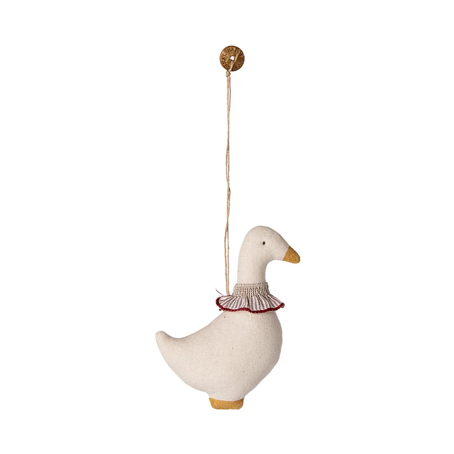 Stof ornament, Gås - Rød krave