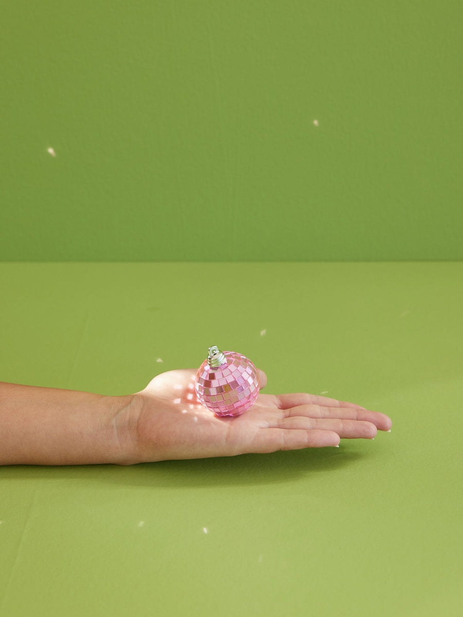 Lille Rund Discokugle - Pink