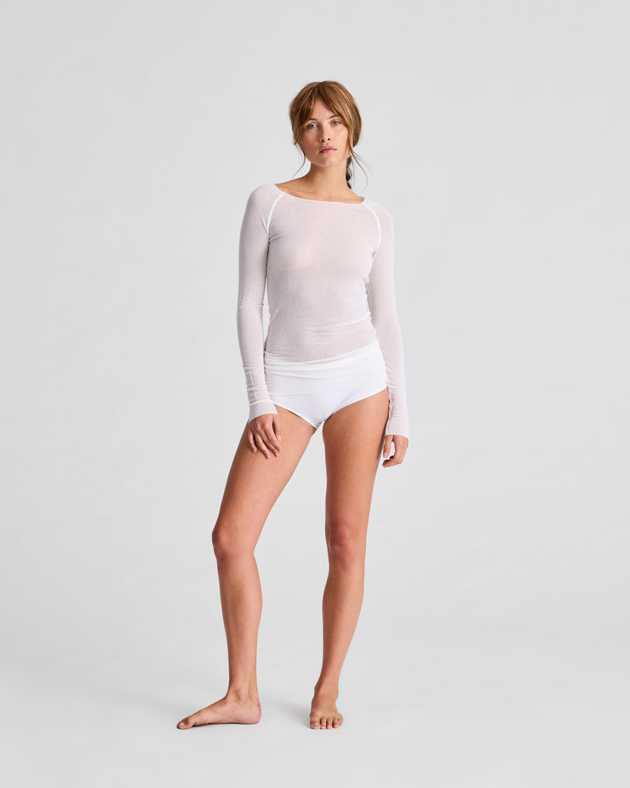 Amalie L/S Wool Top - Hvid