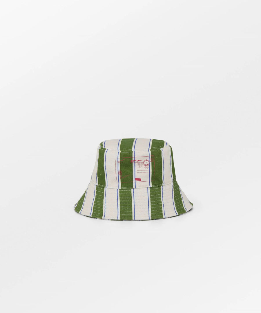 Stripie Canvas Bøllehat - Banana Palm Green