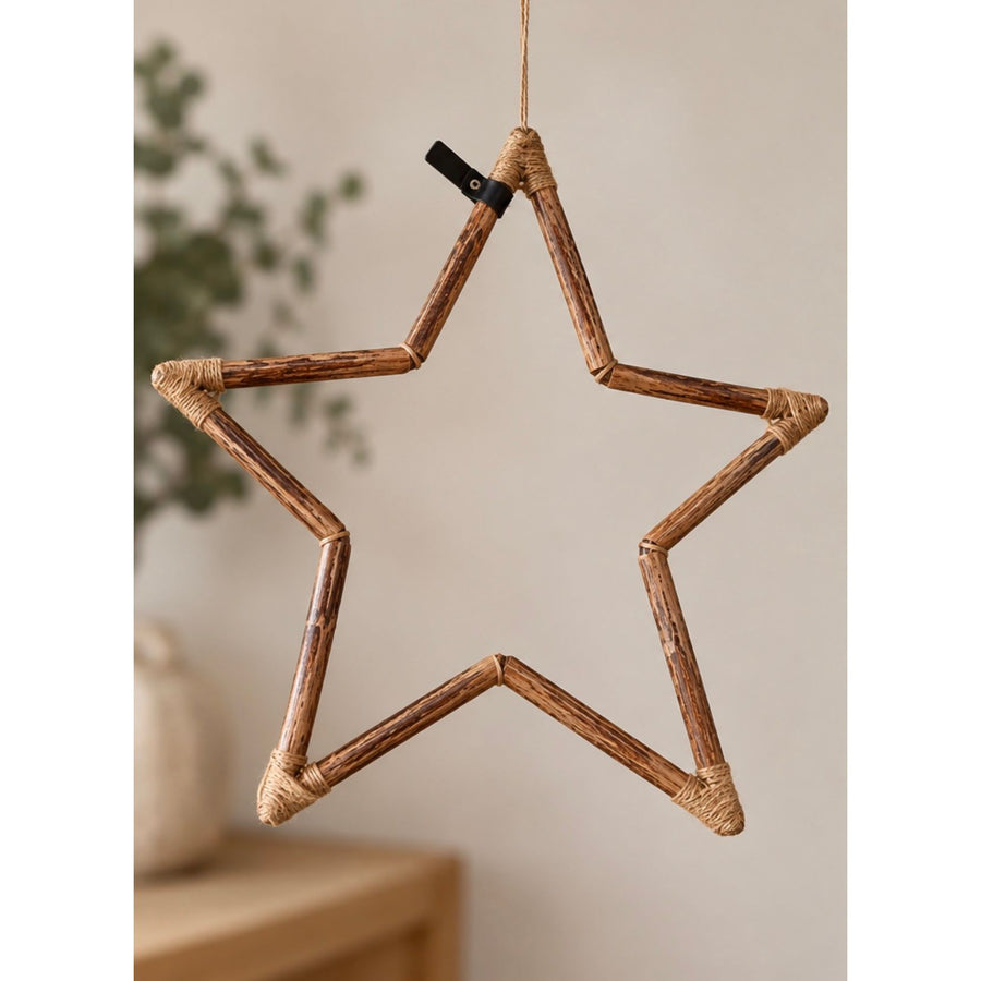 Julestjerne i Rattan 58 cm | Natur Julepynt