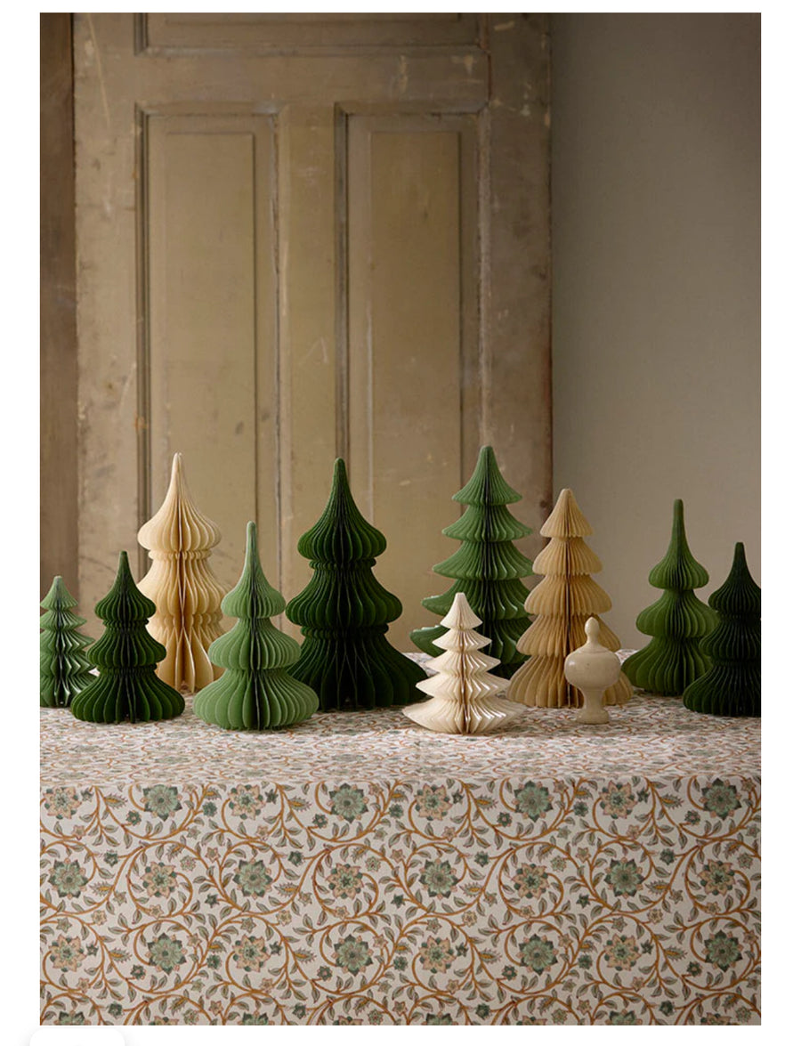 Papir Juletræ - Honeycomb Pine 16cm - Ochre
