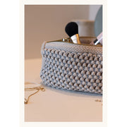 Strikket Clutch - Beige, Brown, Blue