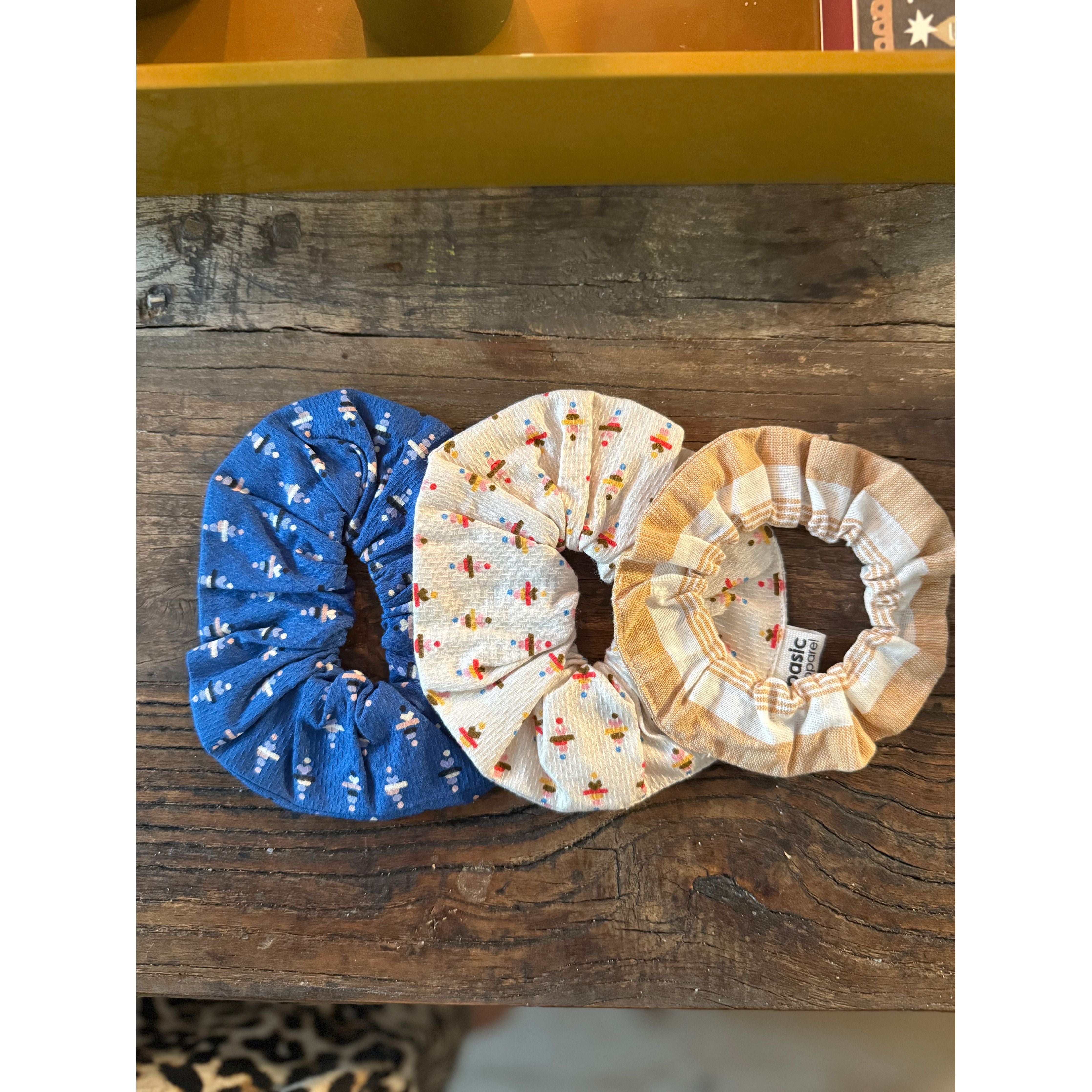 Scrunchie - Creme/blomstret