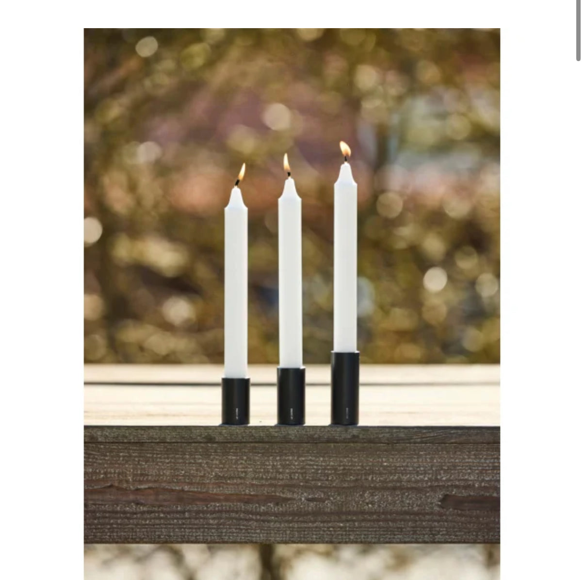 Sort lysestage - 3 størrelser