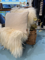 Strikket Pude – Mountain Beige Melange – 60×40 cm