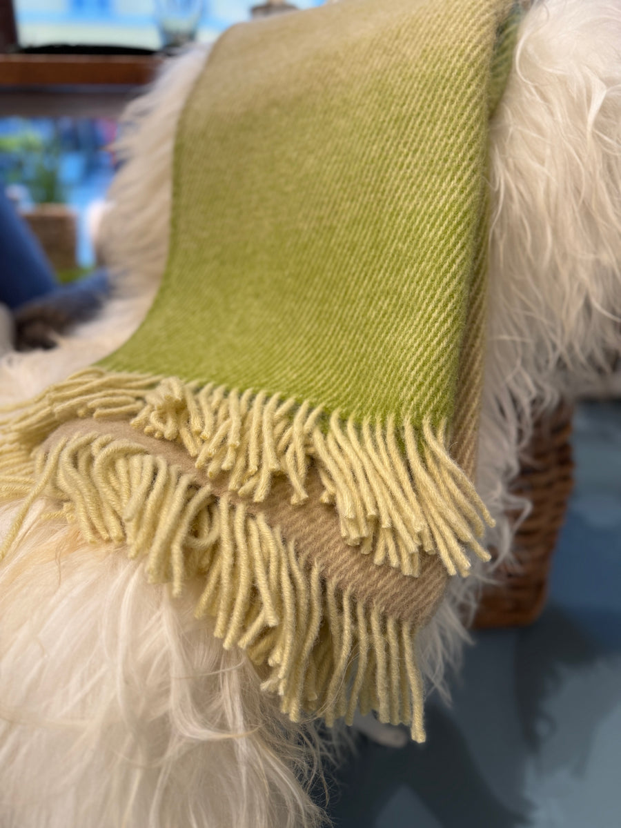 uldplaid fra Klippan - Aurora greenish blue