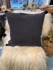 Strikket Pude – Medium Grey Melange – 50×50 cm