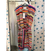 Multifarvet strikvest med bælte - Tracey