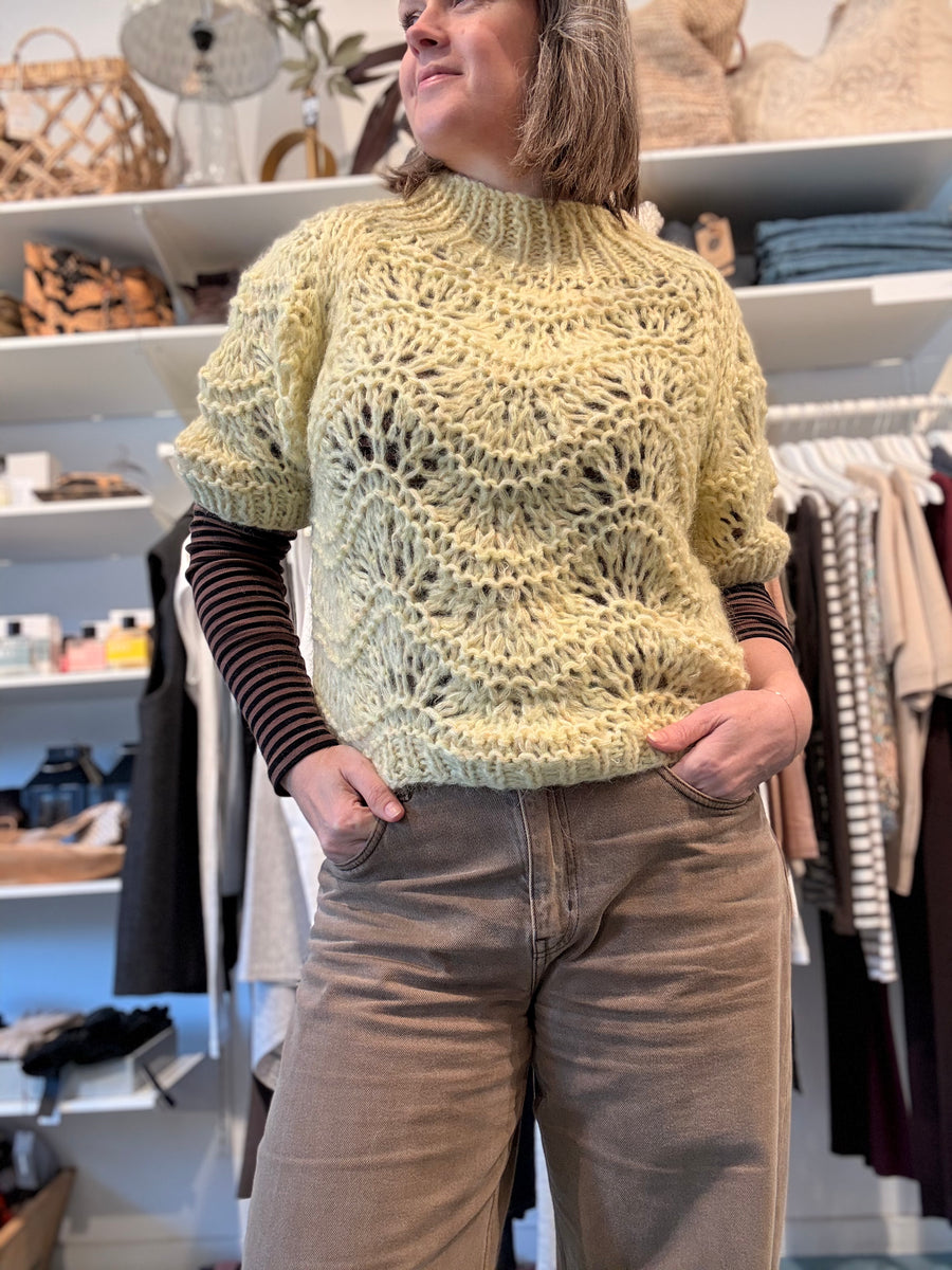 Esma Striktrøje - Kort ærme - Gul