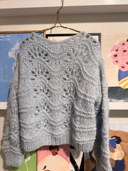 Ella Striktrøje - Langærmet - Ice Blue