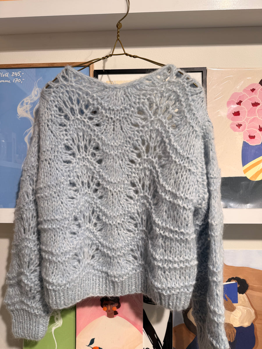 Ella Striktrøje - Langærmet - Ice Blue