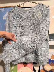 Ella Striktrøje - Langærmet - Ice Blue