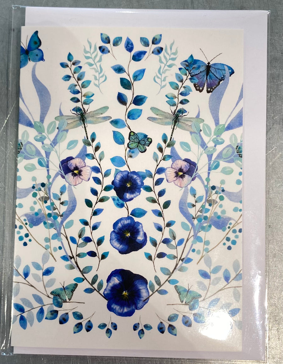 Blue Botanical - Lille Foldet kort