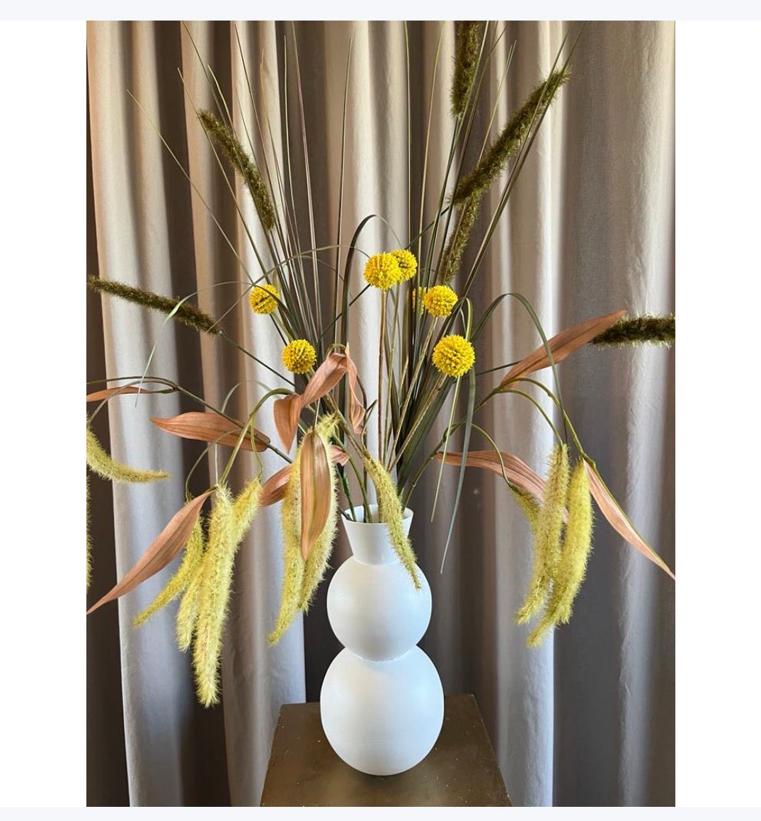 Kunstig blomst - Trommestik buket i gul - 62cm