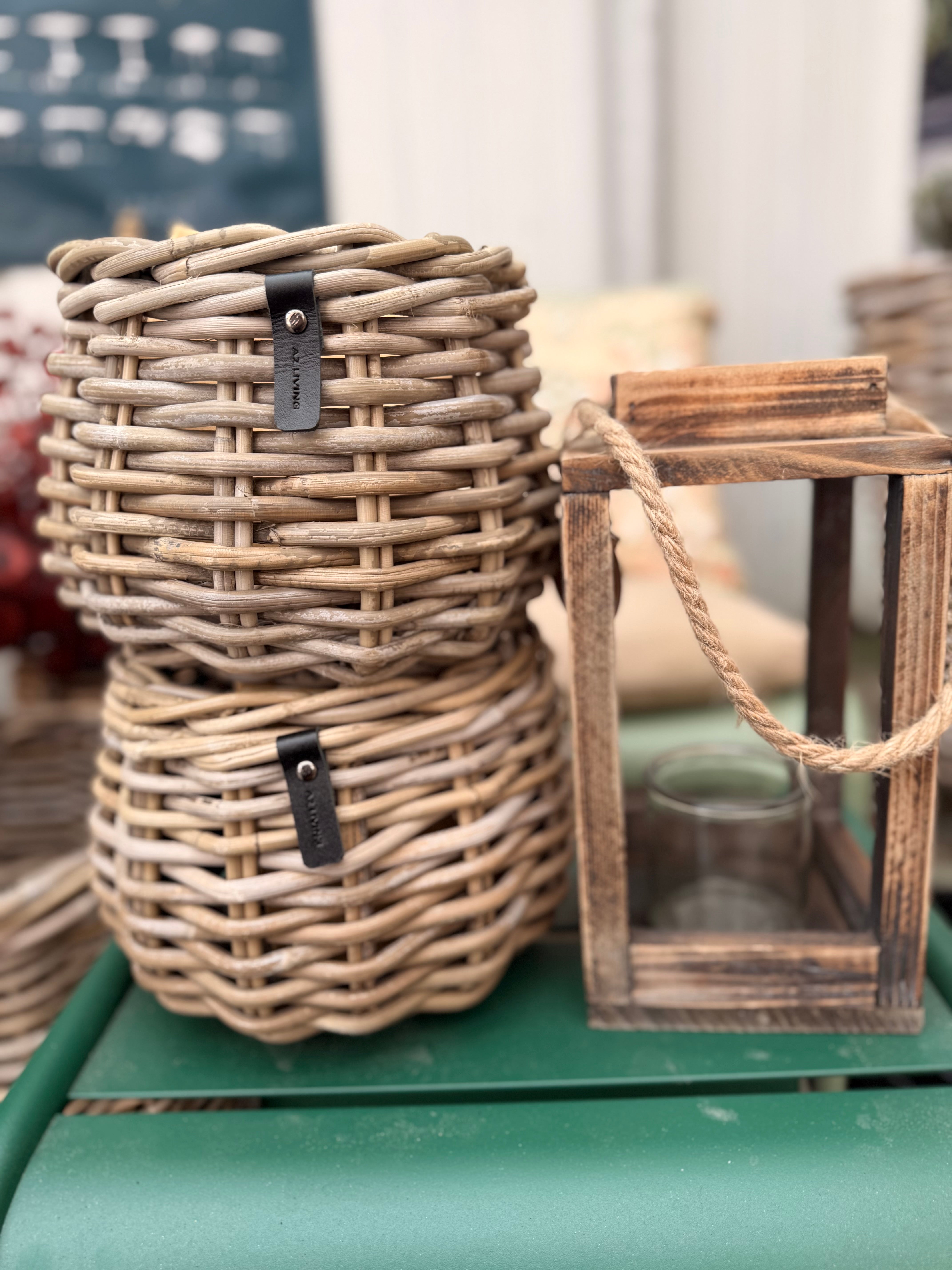 Pære - Rattan kurv - Ø19/24xH18