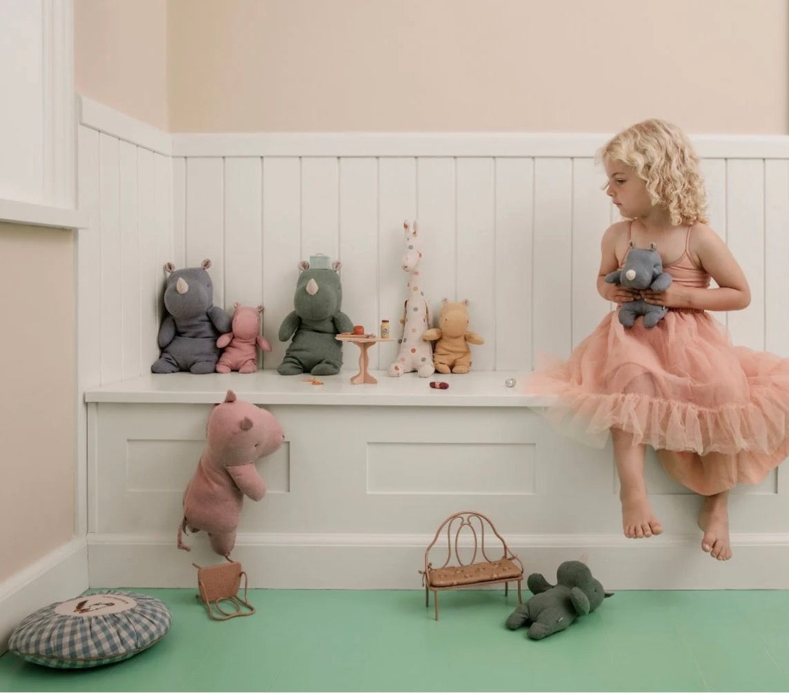 Safari friends, Flodhest, Lille - Råhvid/lys gul