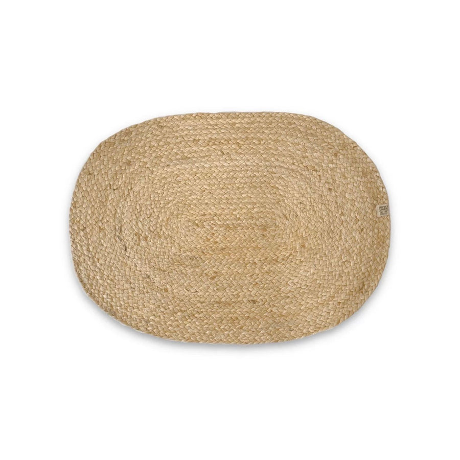 Bade-/Gulvmåtte - Oval 60x80cm - Naturel