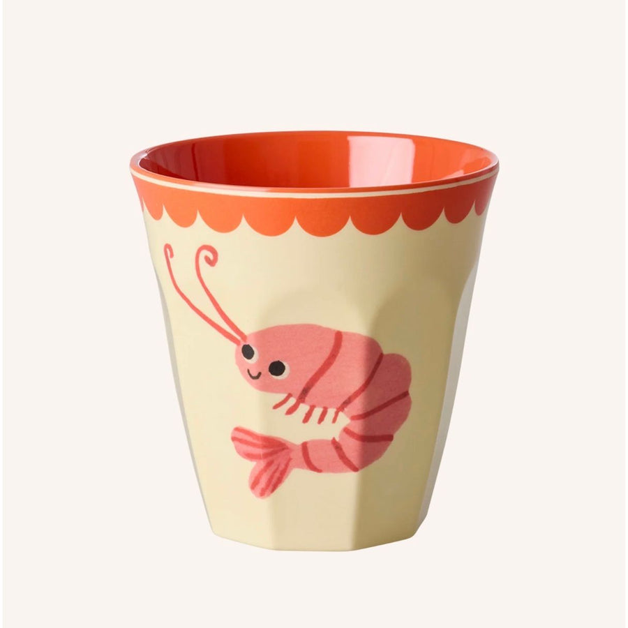 Melamin kop med reje print - medium - 250 ml