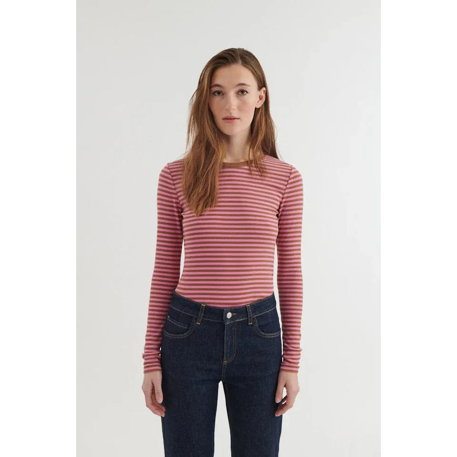 Ludmilla LS Tee - Cashmere rose / nuthatch