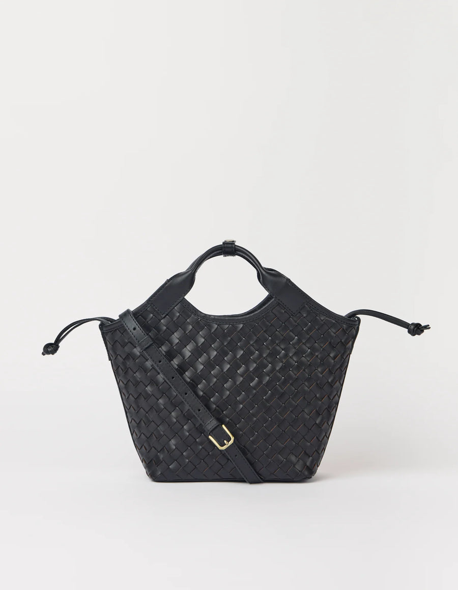 Mara Midi Woven Leather - Sort