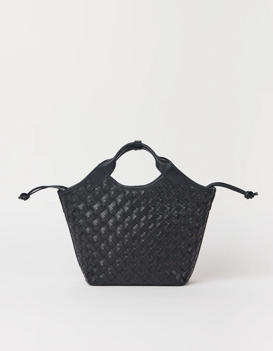 Mara Midi Woven Leather - Sort