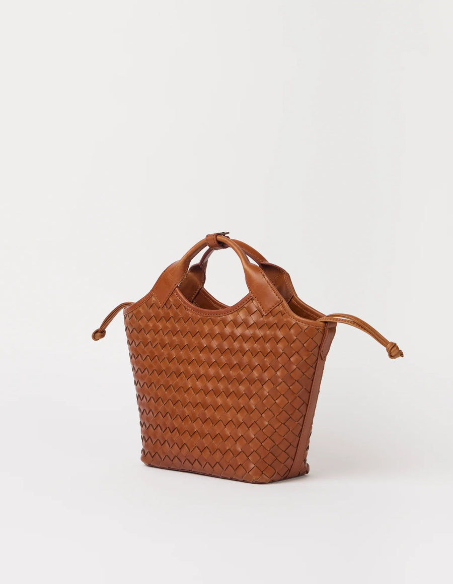 Mara Midi Woven Leather - Cognac