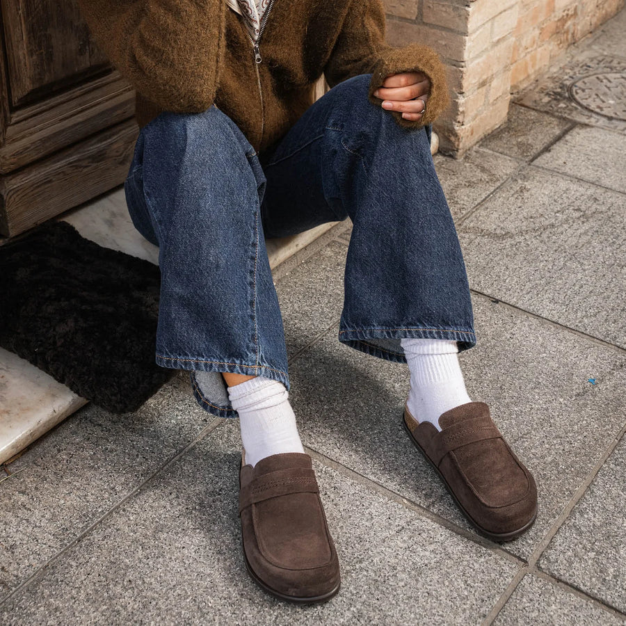 Petra Loafers m. åben hæl - Brun mocka