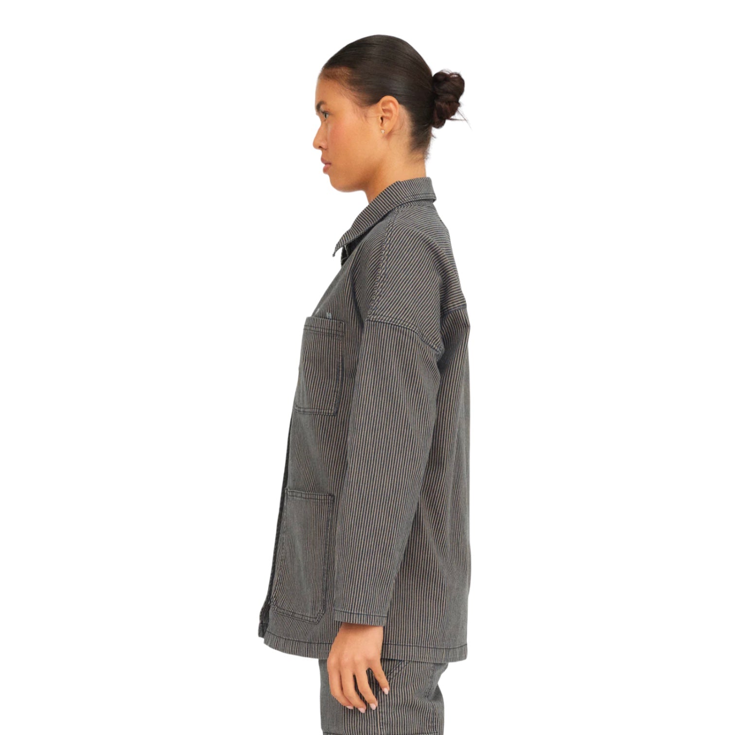 IVY-Tanja Worker Jacket Wash Brooklyn Stripe
