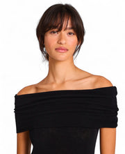 Ally Uld Off-Shoulder Top - Sort