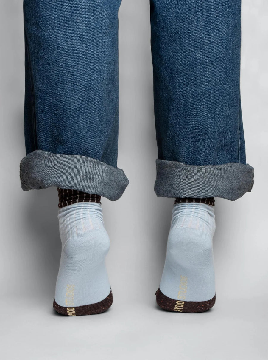 PORTO Socks - Dark Brown Neps / Little Blue