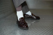 PORTO Socks - Dark Brown Neps / Little Blue