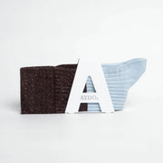 PORTO Socks - Dark Brown Neps / Little Blue