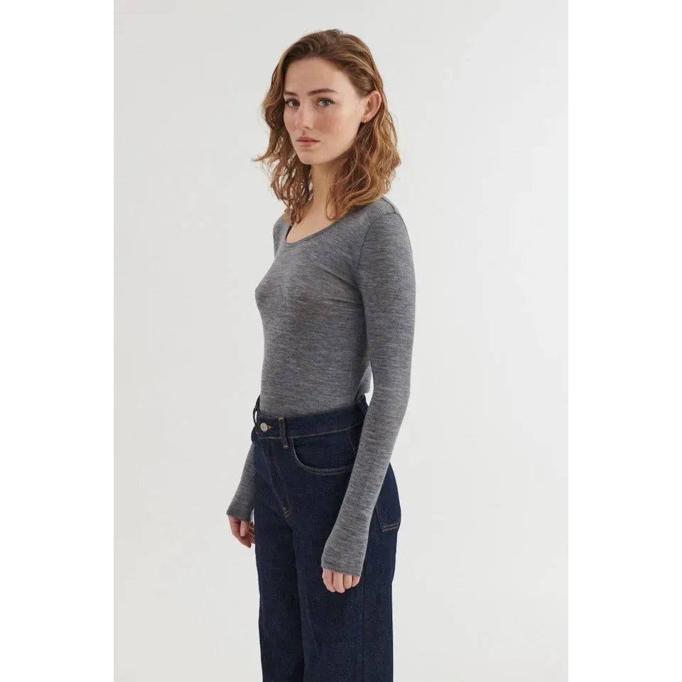 Rinja LS Tee - Grey Mel