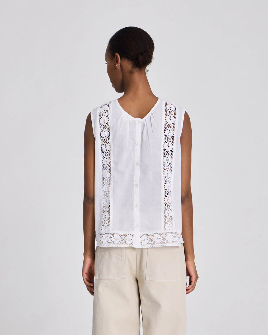 Rosita bomulds Voile Top - Hvid